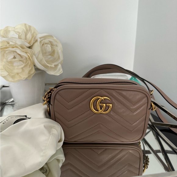 Gucci dusty pink mini marmont vguc bag crossbody - Picture 1 of 8